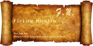 Firling Mirella névjegykártya